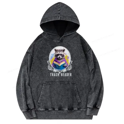 Pagewings Trash Reader Unisex Washed Hoodie