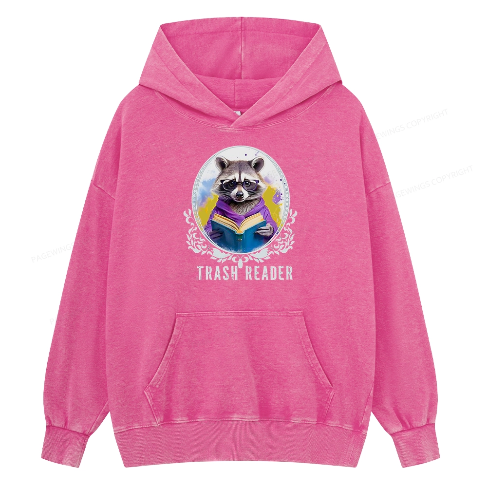 Pagewings Trash Reader Unisex Washed Hoodie