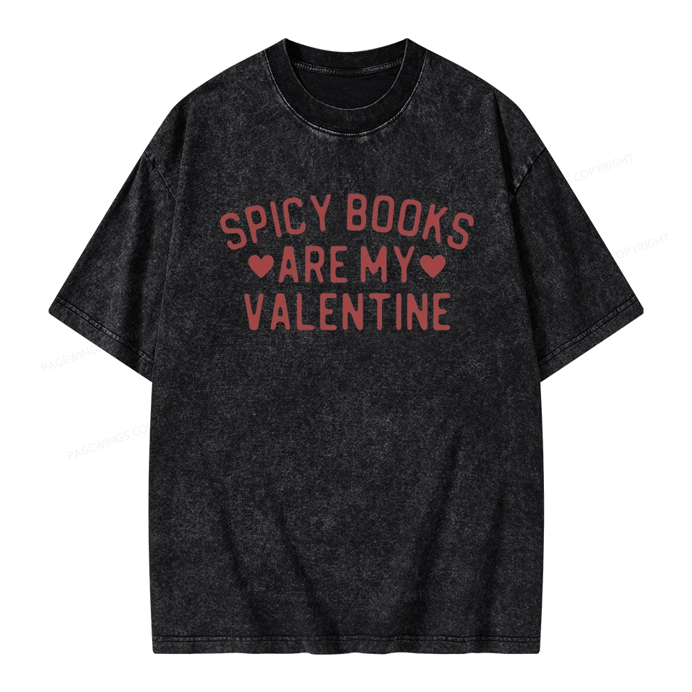 Pagewings Spicy Books Are My Valentine Unisex Washed T-shirt
