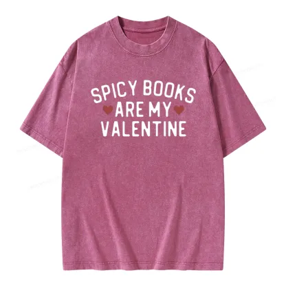 Pagewings Spicy Books Are My Valentine Unisex Washed T-shirt