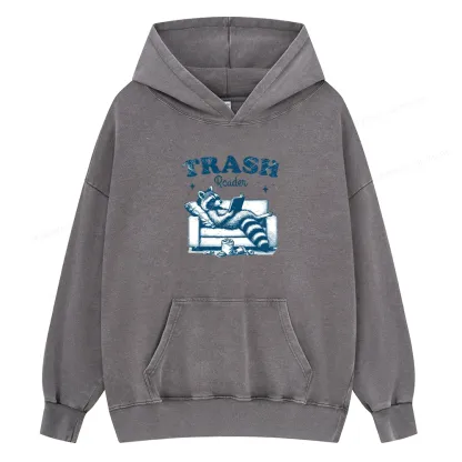 Pagewings Trash Reader Unisex Washed Hoodie