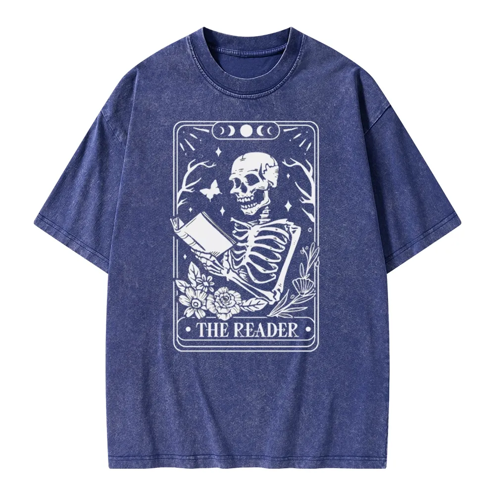 Pagewings The Reader Tarot Card Unisex Washed T-shirt
