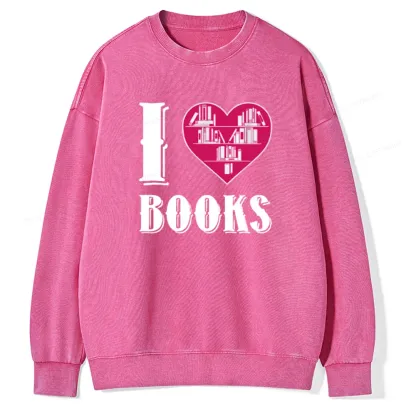 Pagewings Book T Shirts - I Love Book T Shirts T Shirts Unisex Washed Sweatshirt