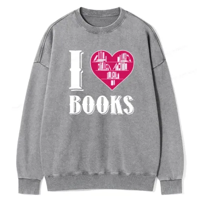 Pagewings Book T Shirts - I Love Book T Shirts T Shirts Unisex Washed Sweatshirt