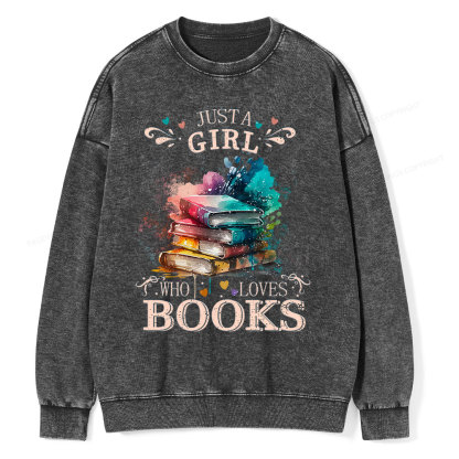 Pagewings Who Loves Books Unisex Washed Sweatshirt