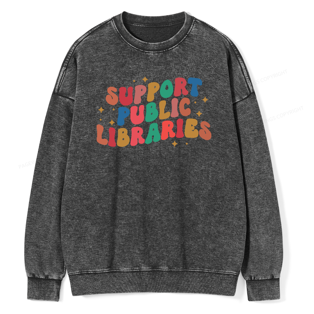 Pagewings Public Library Sweatshirt Unisex Washed Sweatshirt
