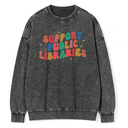 Pagewings Public Library Sweatshirt Unisex Washed Sweatshirt