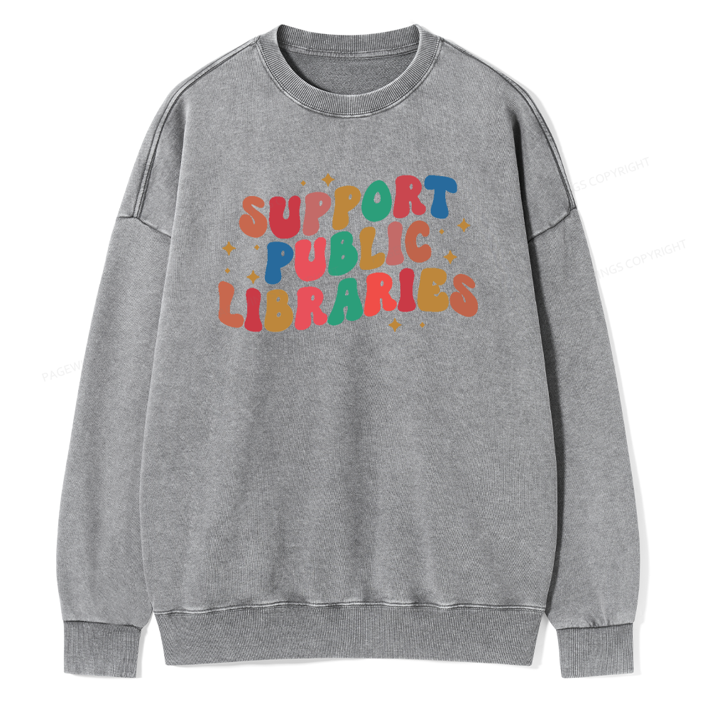 Pagewings Public Library Sweatshirt Unisex Washed Sweatshirt