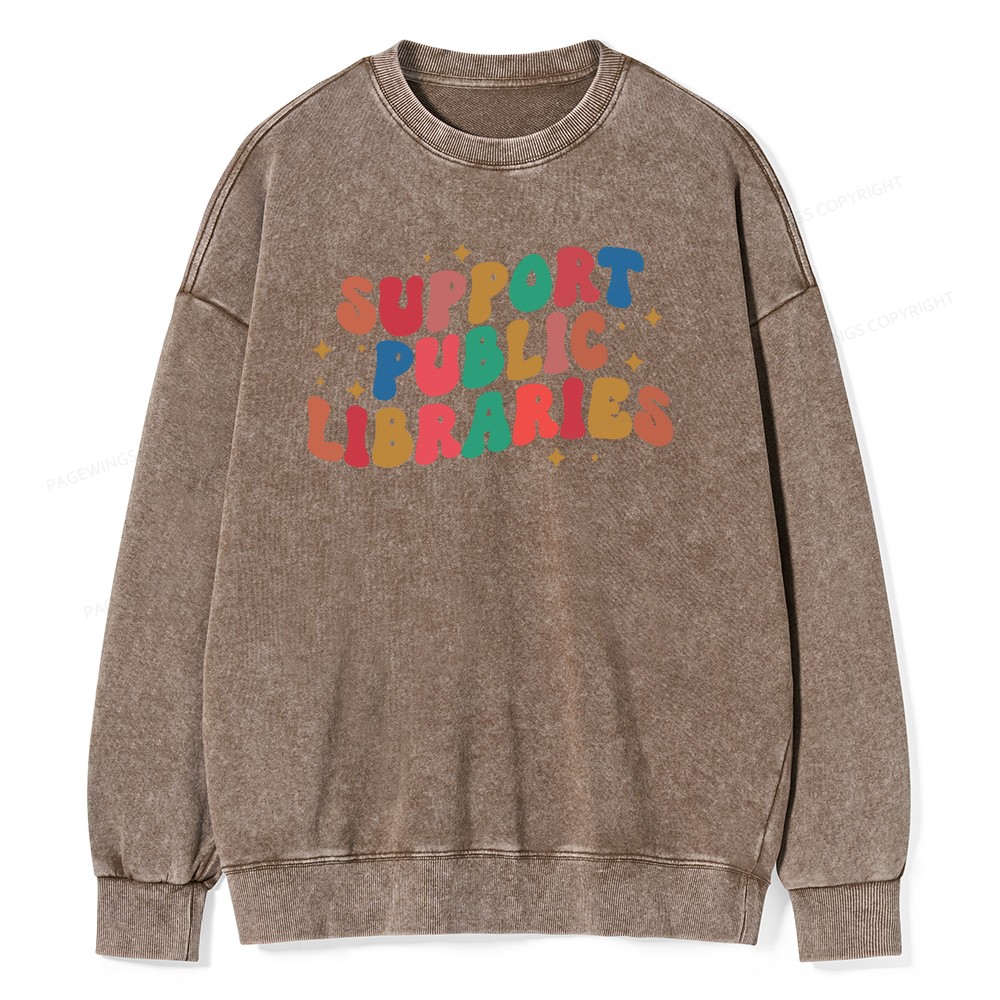 Pagewings Public Library Sweatshirt Unisex Washed Sweatshirt