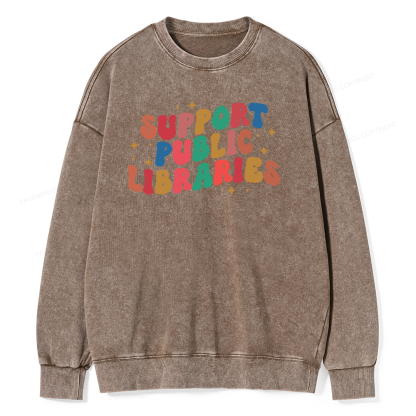 Pagewings Public Library Sweatshirt Unisex Washed Sweatshirt