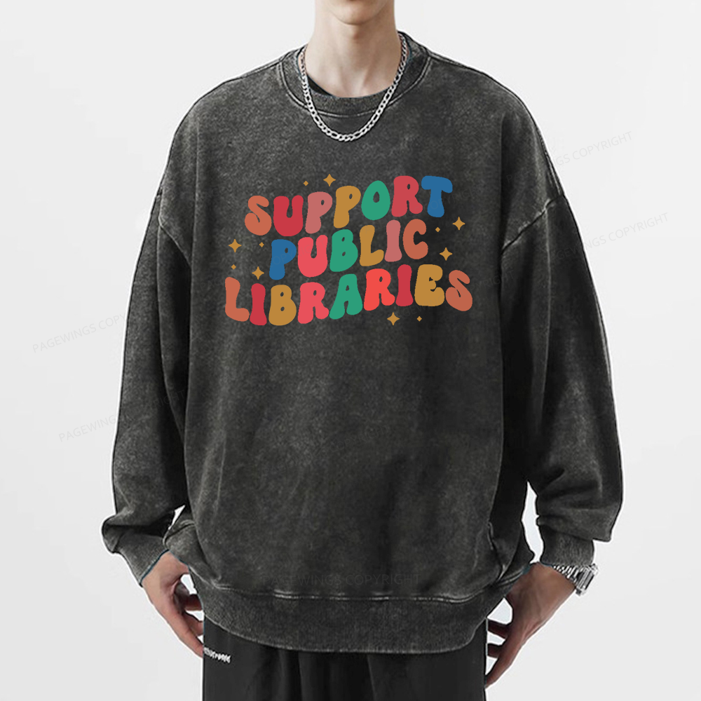Pagewings Public Library Sweatshirt Unisex Washed Sweatshirt