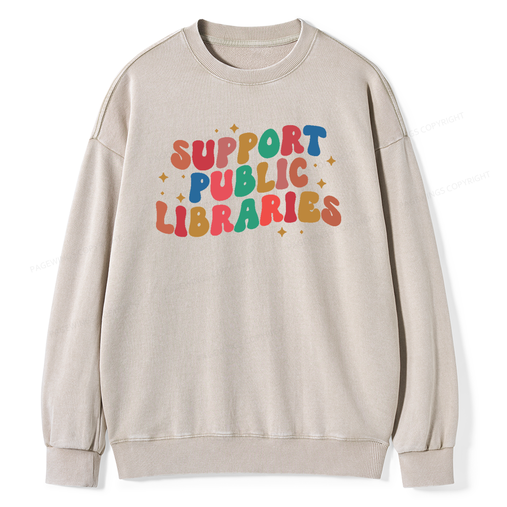 Pagewings Public Library Sweatshirt Unisex Washed Sweatshirt