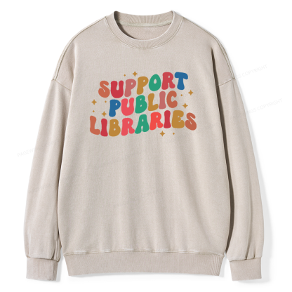 Pagewings Public Library Sweatshirt Unisex Washed Sweatshirt