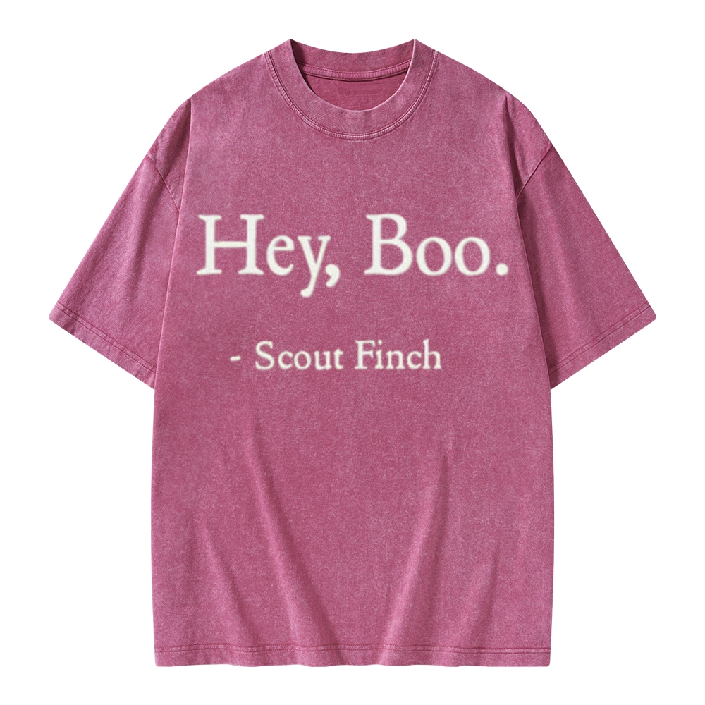Pagewings HEY BOO Unisex Washed T-shirt