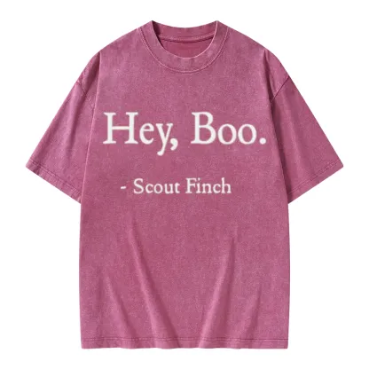 Pagewings HEY BOO Unisex Washed T-shirt