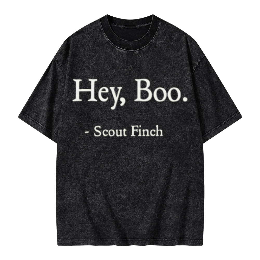 Pagewings HEY BOO Unisex Washed T-shirt