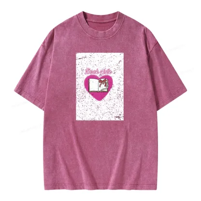Pagewings Book Girlie Book Girlie Book Girlie T-Shirts Unisex Washed T-shirt