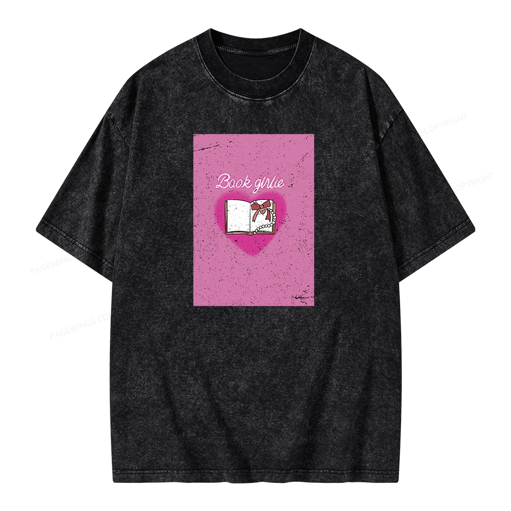 Pagewings Book Girlie Book Girlie Book Girlie T-Shirts Unisex Washed T-shirt