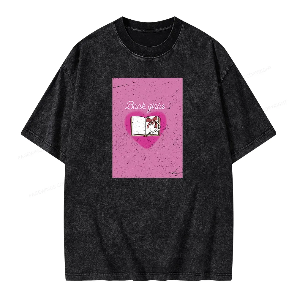 Pagewings Book Girlie Book Girlie Book Girlie T-Shirts Unisex Washed T-shirt