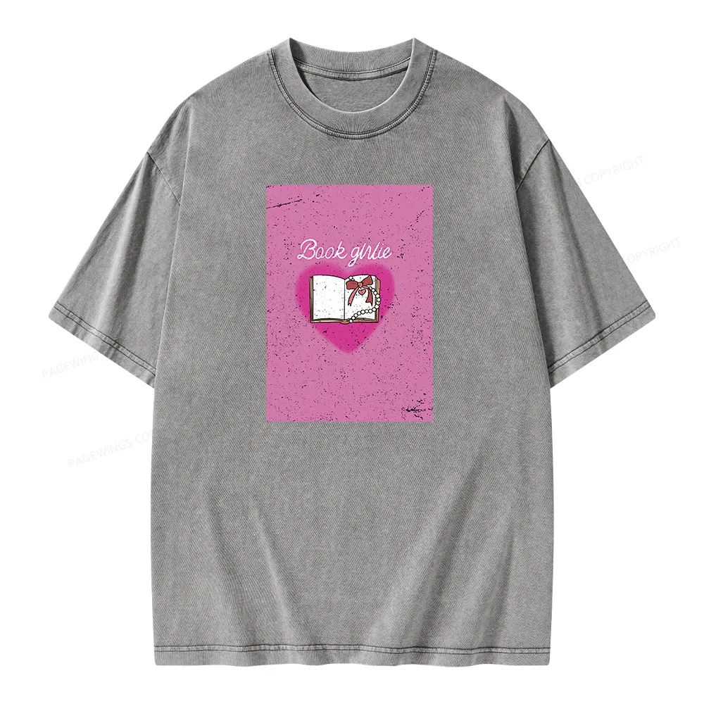 Pagewings Book Girlie Book Girlie Book Girlie T-Shirts Unisex Washed T-shirt