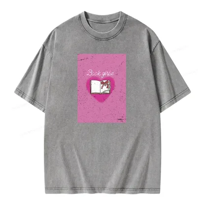 Pagewings Book Girlie Book Girlie Book Girlie T-Shirts Unisex Washed T-shirt