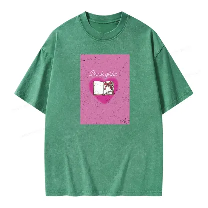 Pagewings Book Girlie Book Girlie Book Girlie T-Shirts Unisex Washed T-shirt