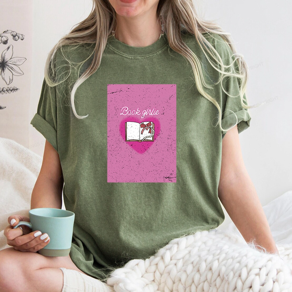 Pagewings Book Girlie Book Girlie Book Girlie T-Shirts Unisex Washed T-shirt