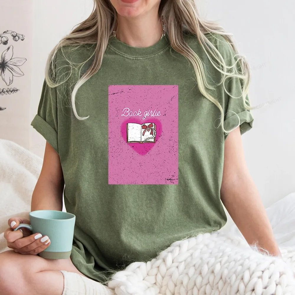 Pagewings Book Girlie Book Girlie Book Girlie T-Shirts Unisex Washed T-shirt