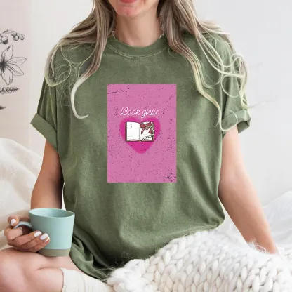 Pagewings Book Girlie Book Girlie Book Girlie T-Shirts Unisex Washed T-shirt