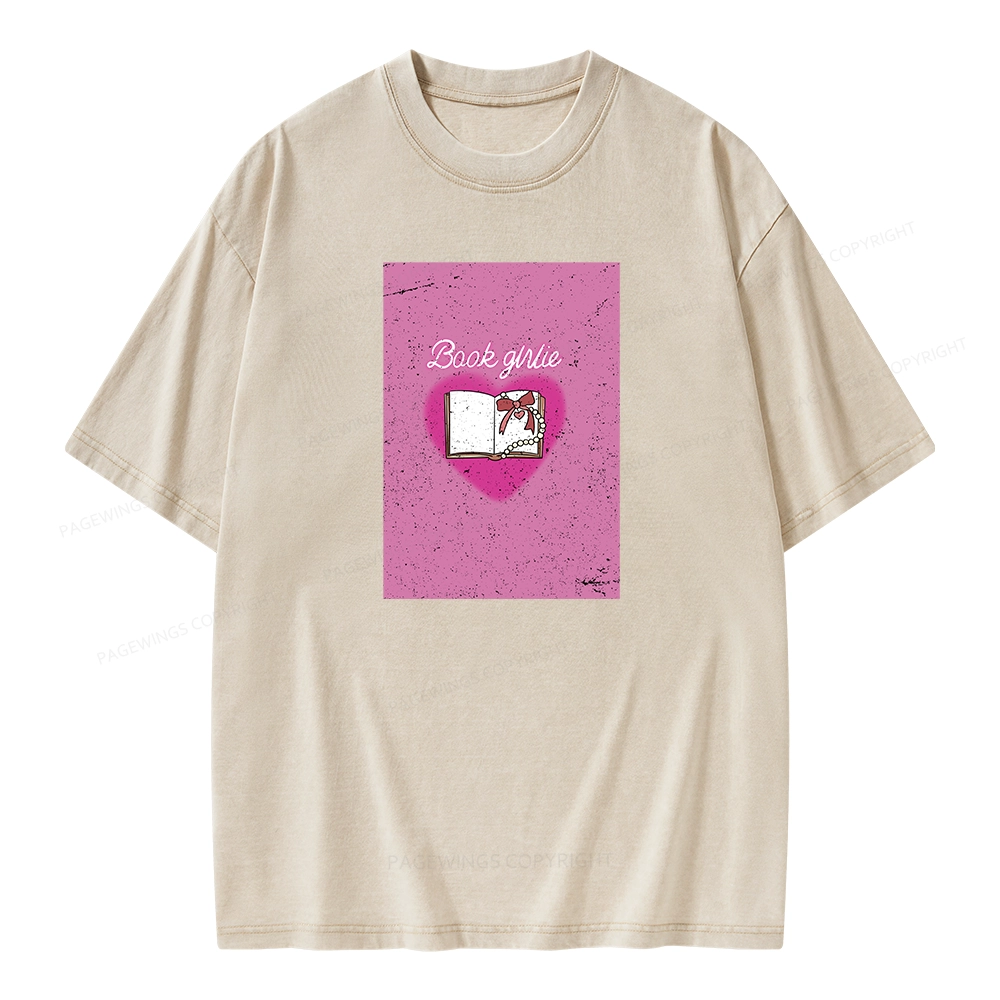 Pagewings Book Girlie Book Girlie Book Girlie T-Shirts Unisex Washed T-shirt