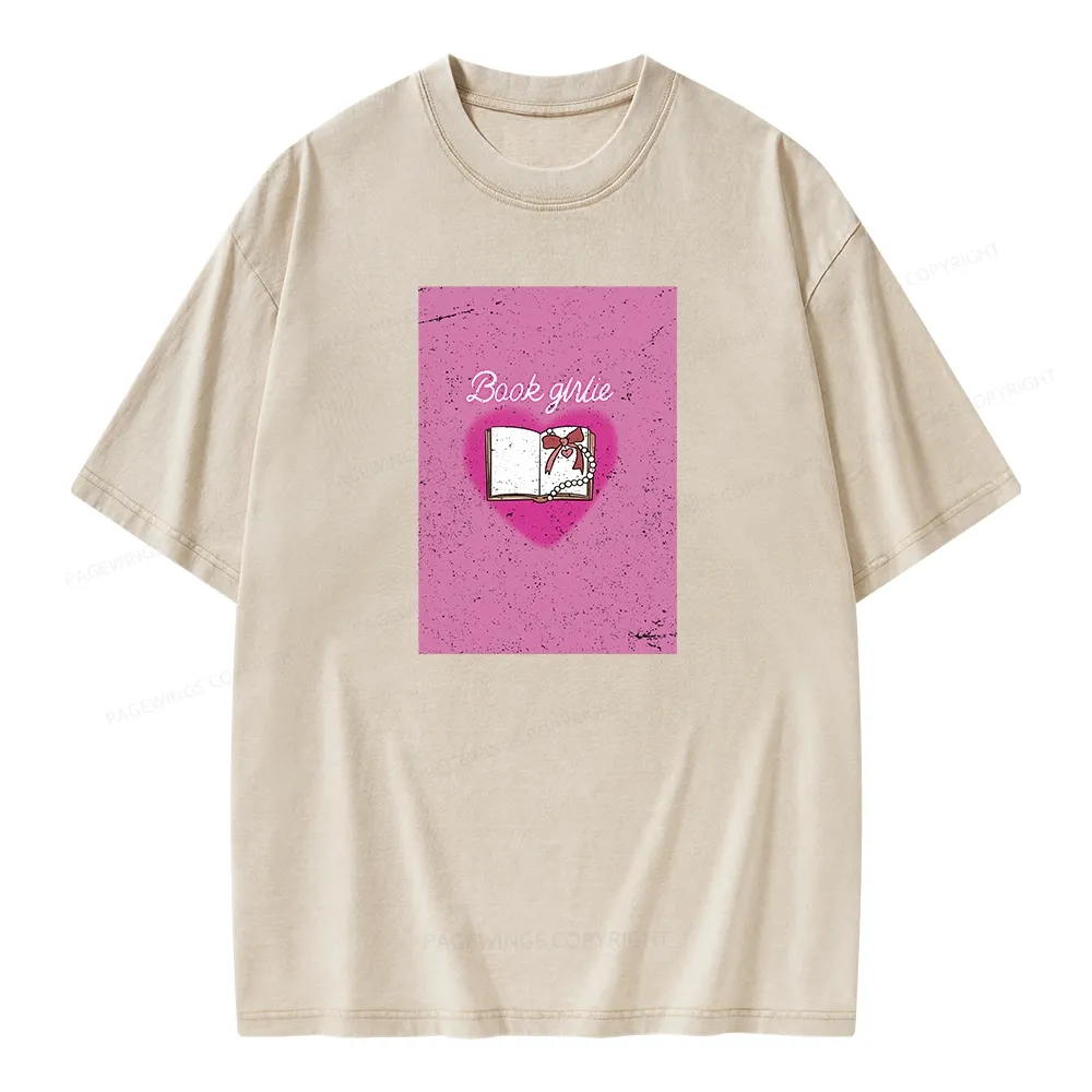 Pagewings Book Girlie Book Girlie Book Girlie T-Shirts Unisex Washed T-shirt
