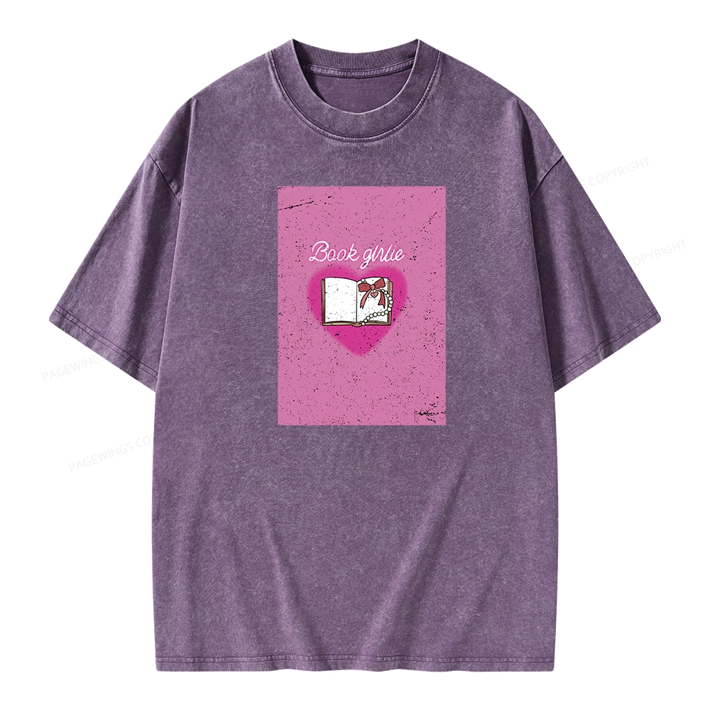 Pagewings Book Girlie Book Girlie Book Girlie T-Shirts Unisex Washed T-shirt