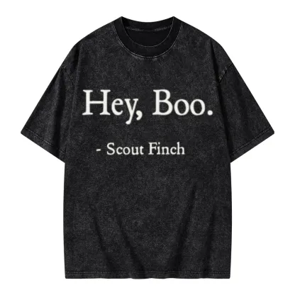 Pagewings HEY BOO Unisex Washed T-shirt
