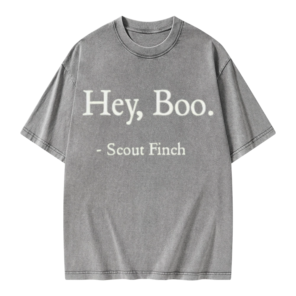 Pagewings HEY BOO Unisex Washed T-shirt