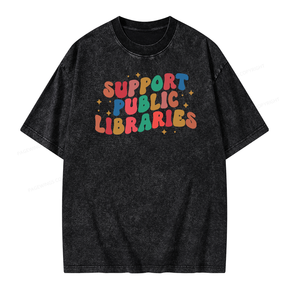 Pagewings Public Library Sweatshirt Unisex Washed T-shirt