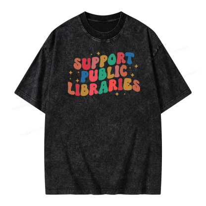 Pagewings Public Library Sweatshirt Unisex Washed T-shirt