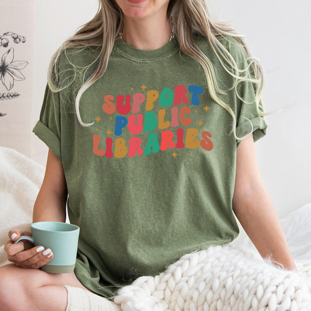 Pagewings Public Library Sweatshirt Unisex Washed T-shirt