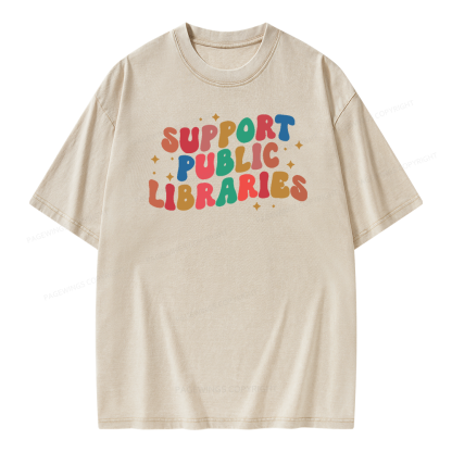 Pagewings Public Library Sweatshirt Unisex Washed T-shirt