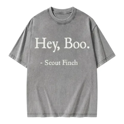 Pagewings HEY BOO Unisex Washed T-shirt