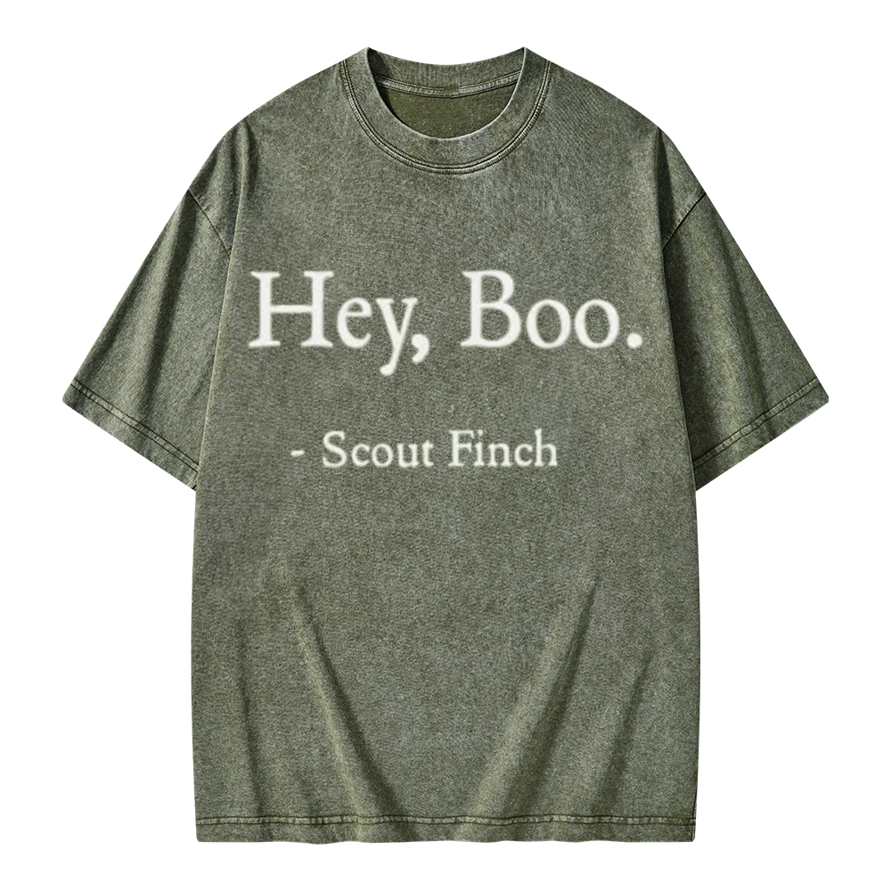 Pagewings HEY BOO Unisex Washed T-shirt