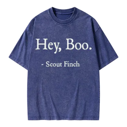 Pagewings HEY BOO Unisex Washed T-shirt