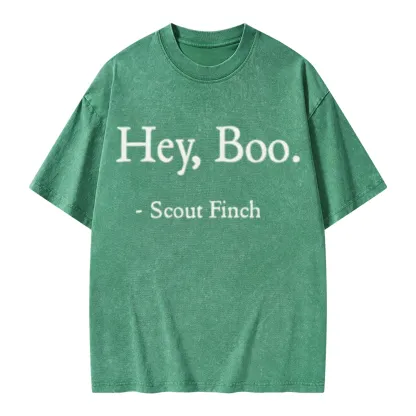 Pagewings HEY BOO Unisex Washed T-shirt