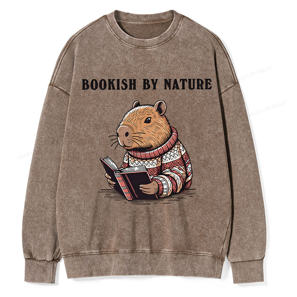 Pagewings A Book Bookish By Nature Unisex Washed Sweatshirt