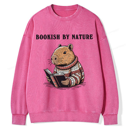 Pagewings A Book Bookish By Nature Unisex Washed Sweatshirt