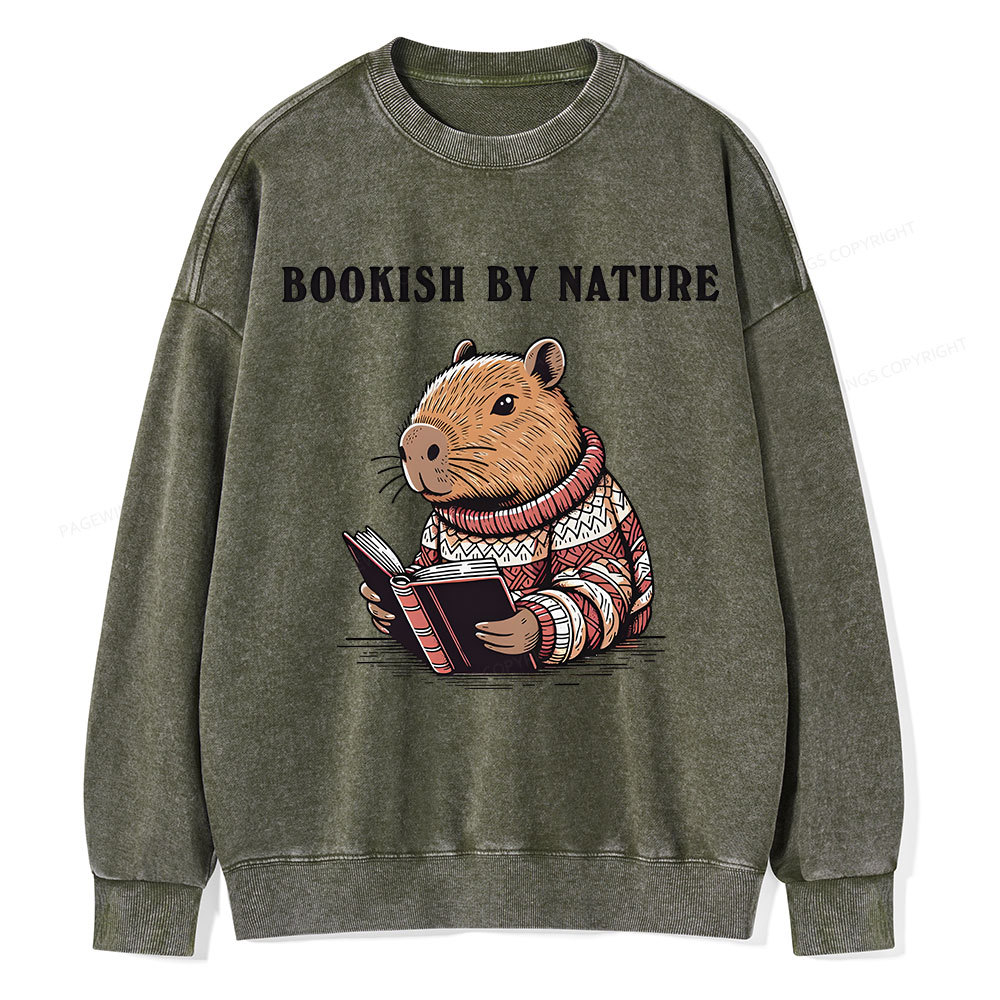 Pagewings A Book Bookish By Nature Unisex Washed Sweatshirt