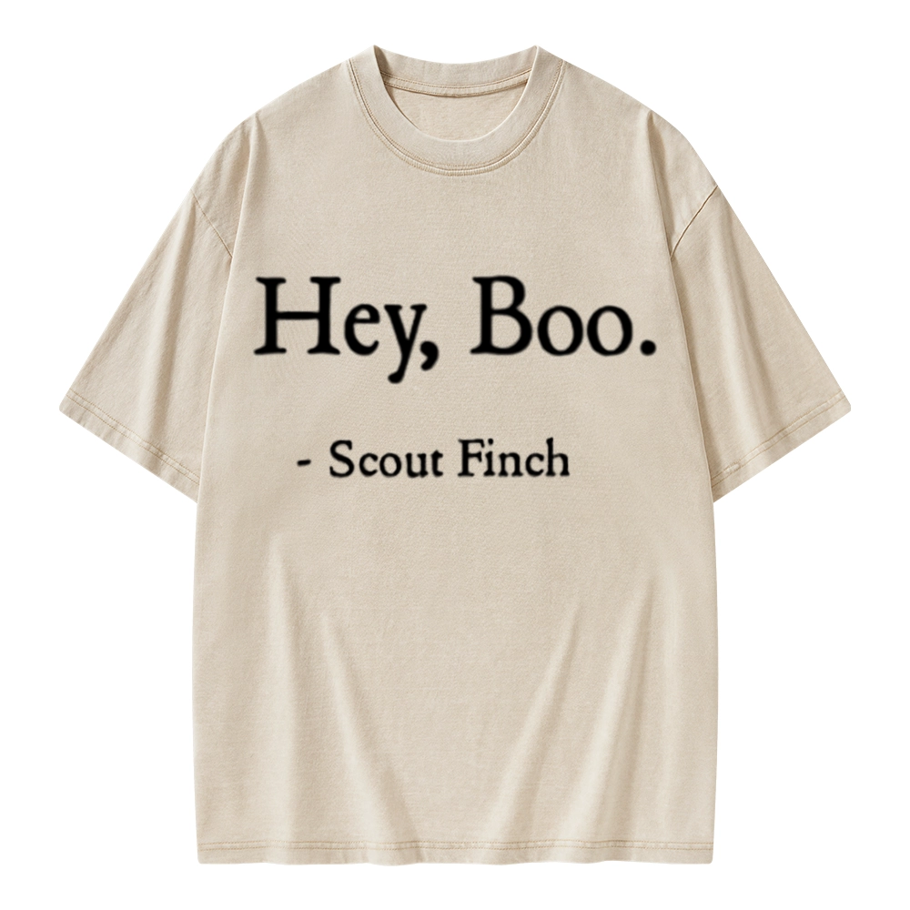 Pagewings HEY BOO Unisex Washed T-shirt