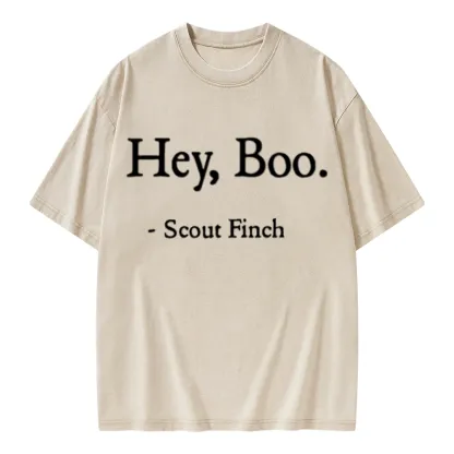 Pagewings HEY BOO Unisex Washed T-shirt