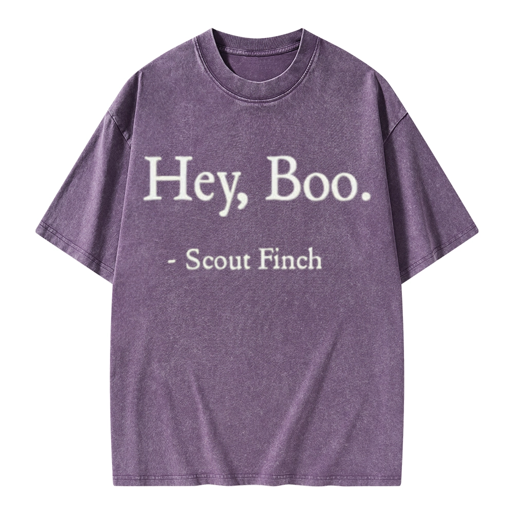 Pagewings HEY BOO Unisex Washed T-shirt