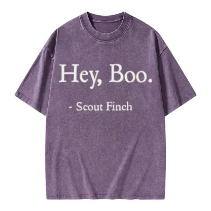 Pagewings HEY BOO Unisex Washed T-shirt