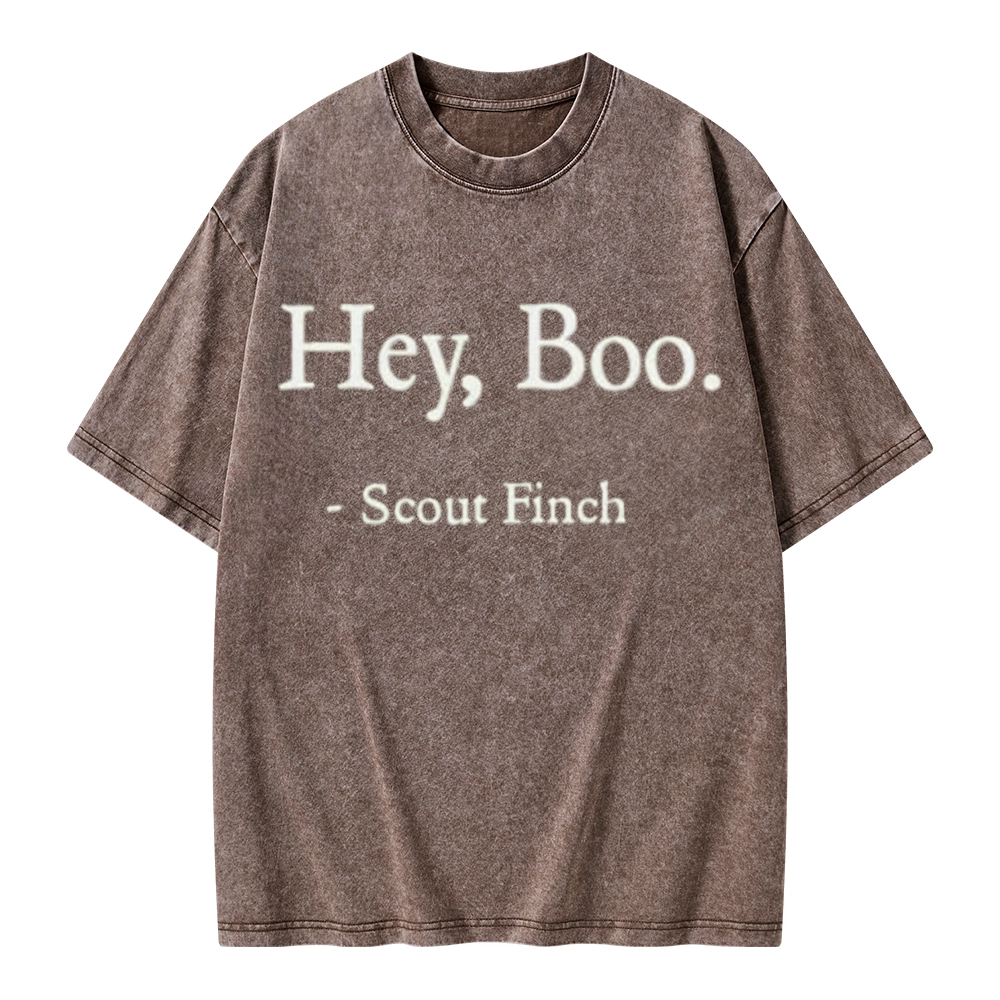 Pagewings HEY BOO Unisex Washed T-shirt
